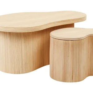 Set 2 Rattan Coffee Tables Autentico SALANTI