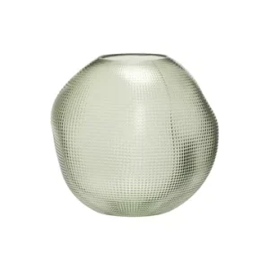 Vaso vetro verde palloncino Hübsch - 21cm