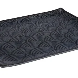 Vassoio APS GN 1/2 -DARK WAVE- 325 x 265 altezza: 2 cm melammina interno: decoro esterno: nero 84901