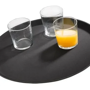 Vassoio APS -GASTRO- Ø 355 cm altezza: 2 cm plastica rinforzata con fibra di vetro nero superficie antiscivolo 00548