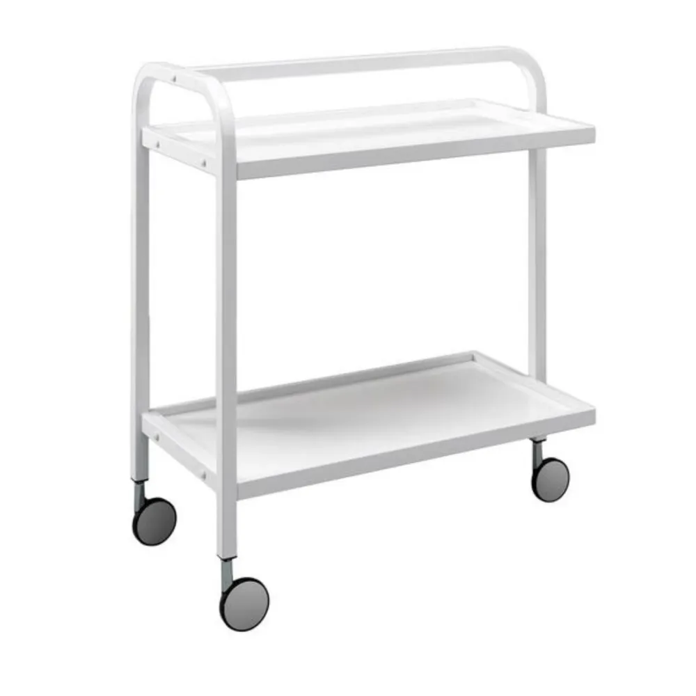 Carrello porta bevande "Riz" metallo bianco con 2 piani cm 75x40 80h con Airlock