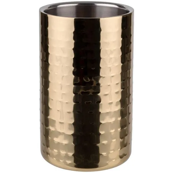 Raffreddatore per bottiglie APS Ø 12 cm esterno Ø 10 cm interno doppia parete acciaio inossidabile aspetto martellato 36128