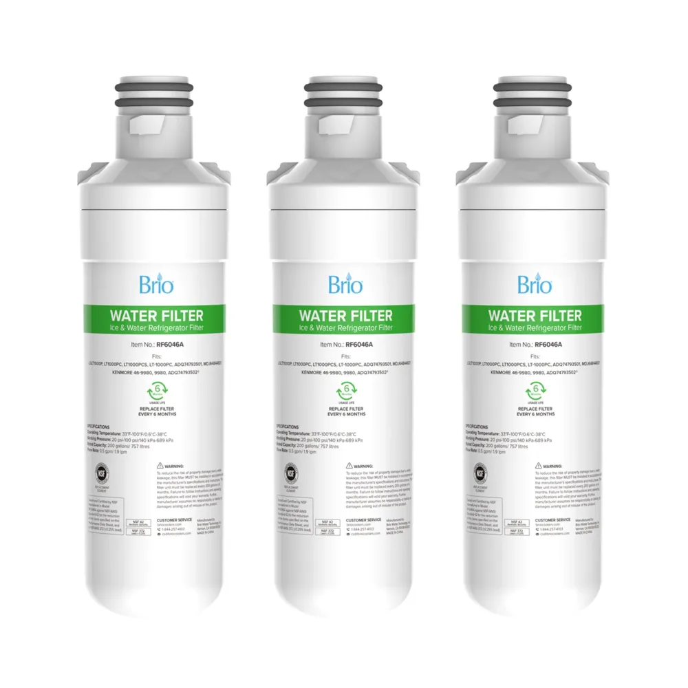 Brio 6046A Refrigerator Filters set di 3 - LGLT1000P, LT1000PC, LT1000PCS, LT-1000PC