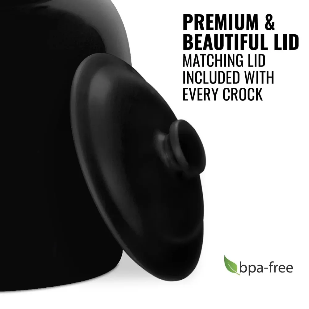 GEO Porcelain Smaltato Crock Water Dispenser w/ Stand - Black