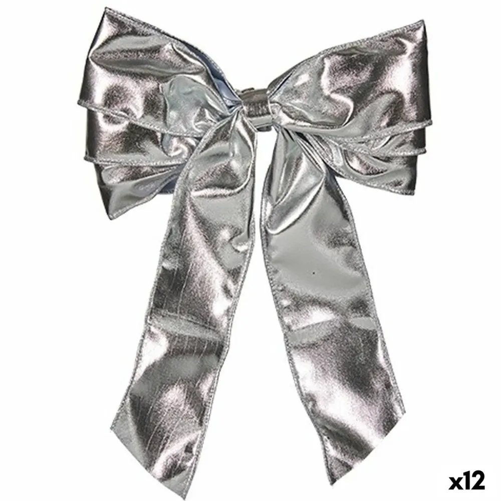 Lacci Krist+ Argentato 30 x 4 x 20 cm 21 x 45 x 4 cm Decorazione Natalizia (12 Unità)