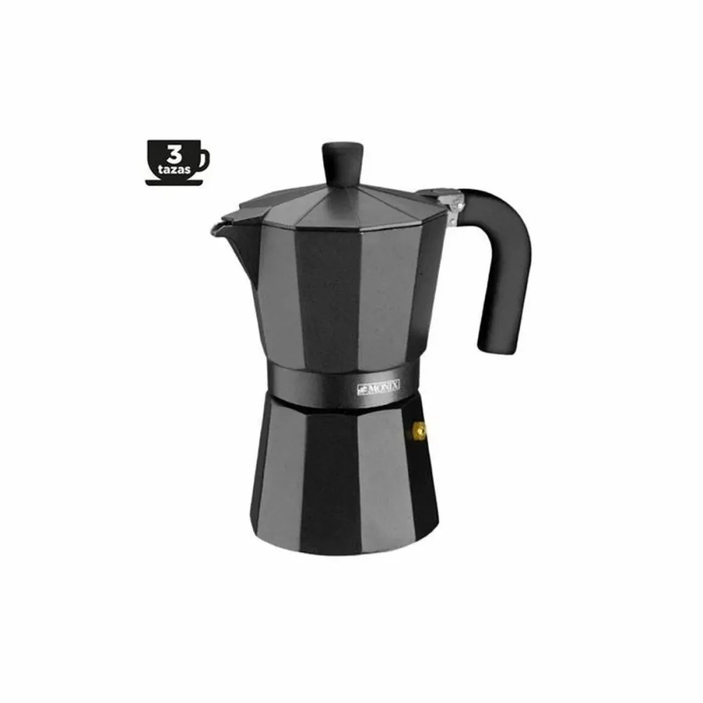 Caffettiera Italiana BRA INOX BLACK 3T Nero per la Colazione
