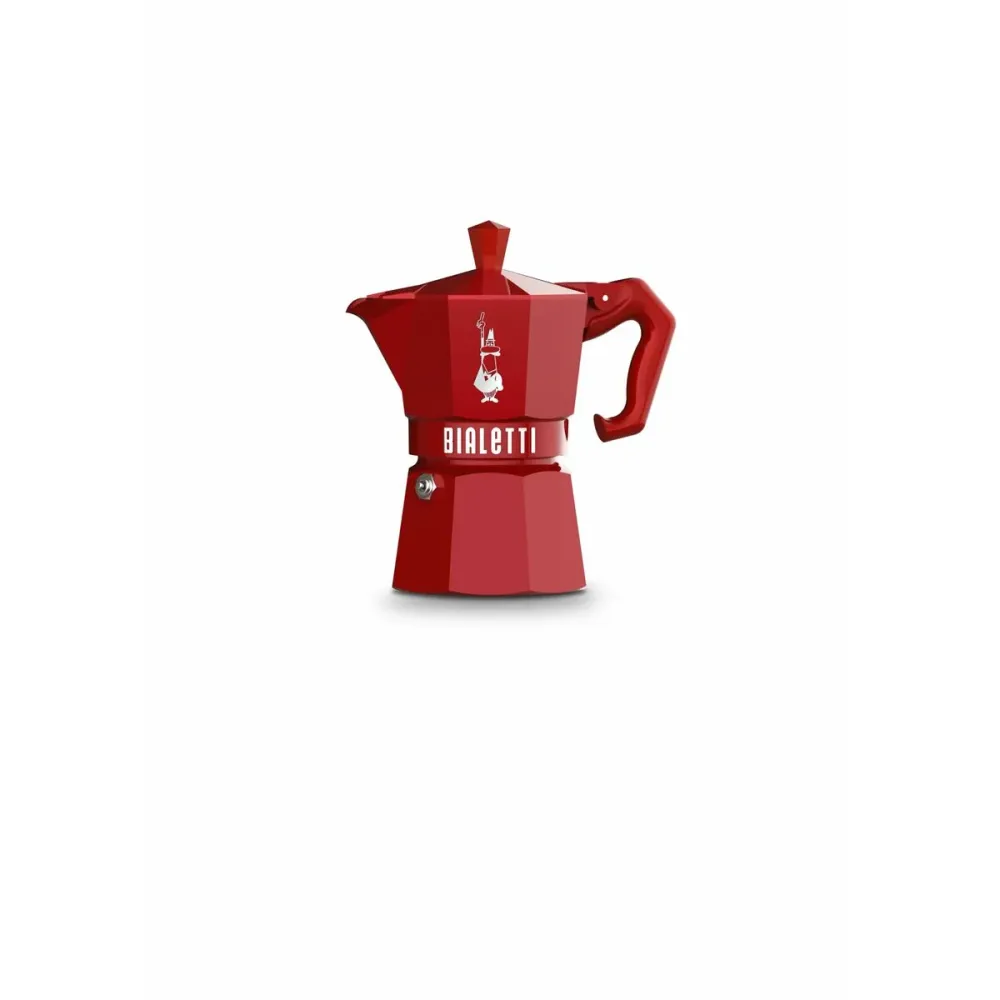 Caffettiera Italiana Bialetti MOKA ESCLUSIVA Rosso Alluminio 3 Tazze