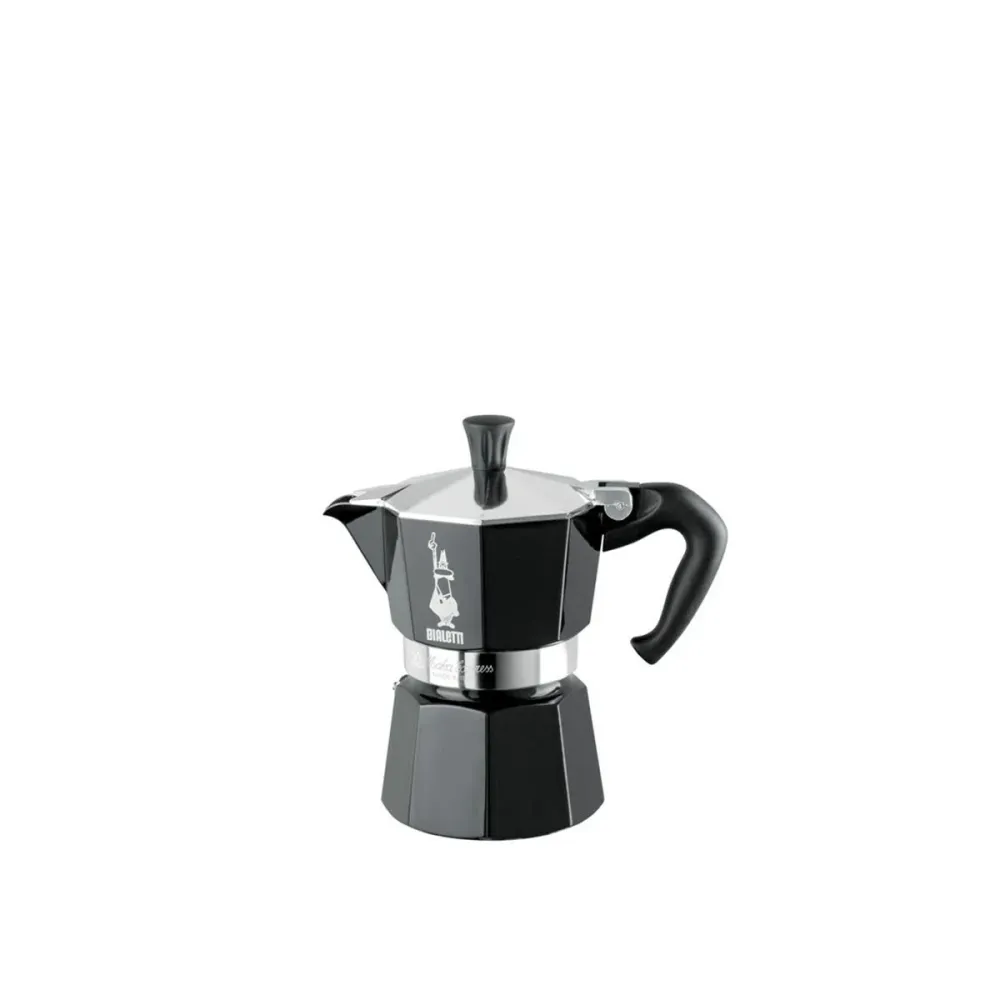 Caffettiera Italiana Bialetti MOKA EXPRESS Nero con Schiumalatte Integrato