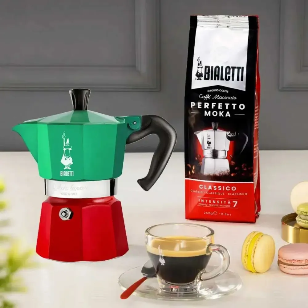 Caffettiera italiana Moka Express Italia di Bialetti - Macinatura Regolabile