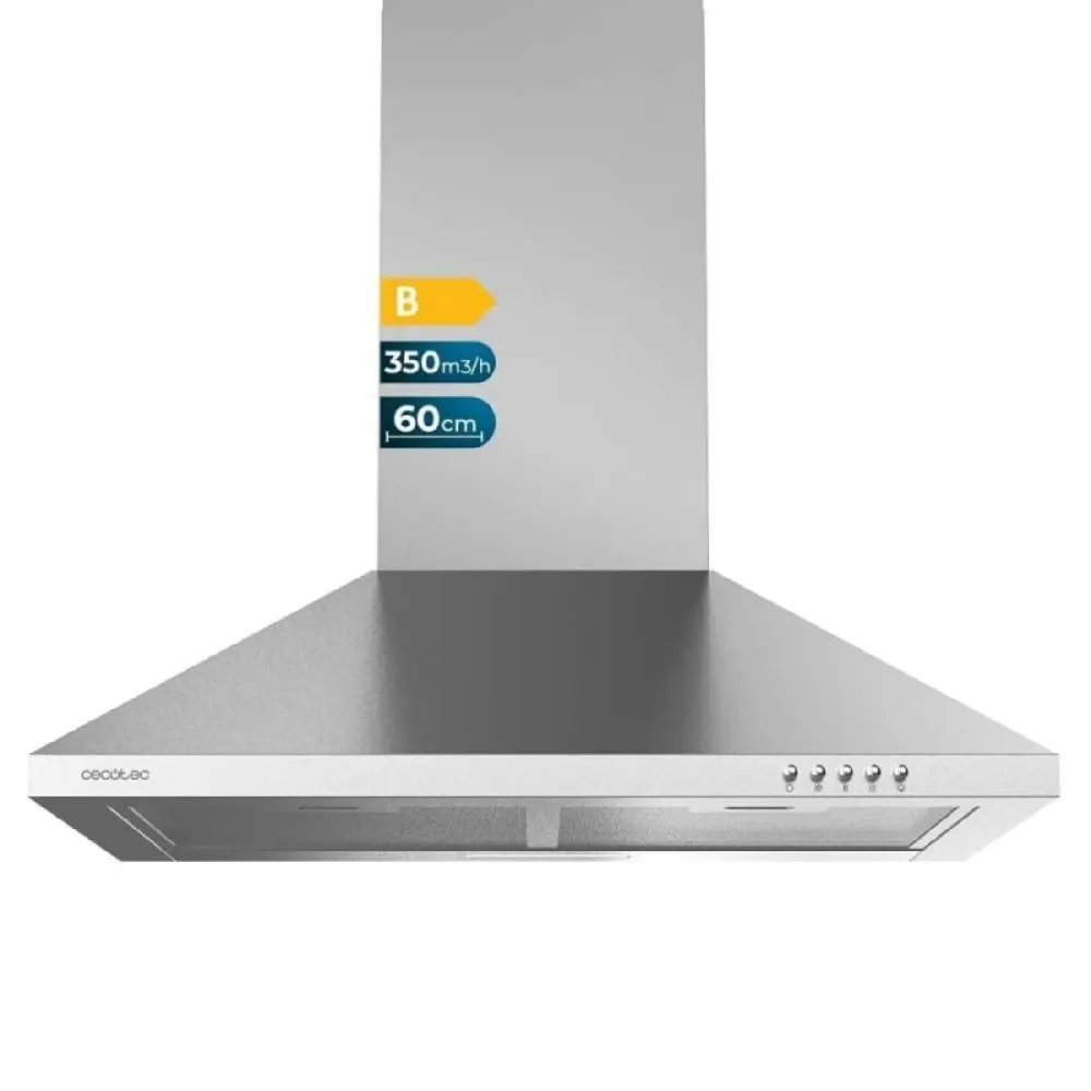 Cappa Classica Cecotec Bolero Flux PM 603500 Inox B con 3 Velocità