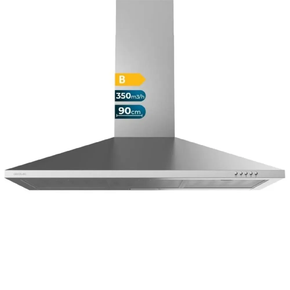 Cappa Professionale Cappa Classica Cecotec Bolero Flux PM 903500 Inox B Acciaio 90 x 46,5 cm