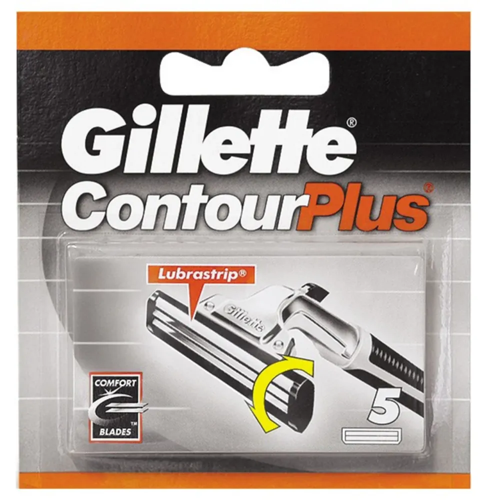 Gillette Contour Plus Ricariche (5 Lame) | Testine Oscillanti con Striscia Lubrificante Lubrastrip | Rasatura Classica e D...