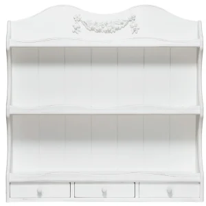 Piattaia mensola da cucina legno bianco classica cm 100x24x98h