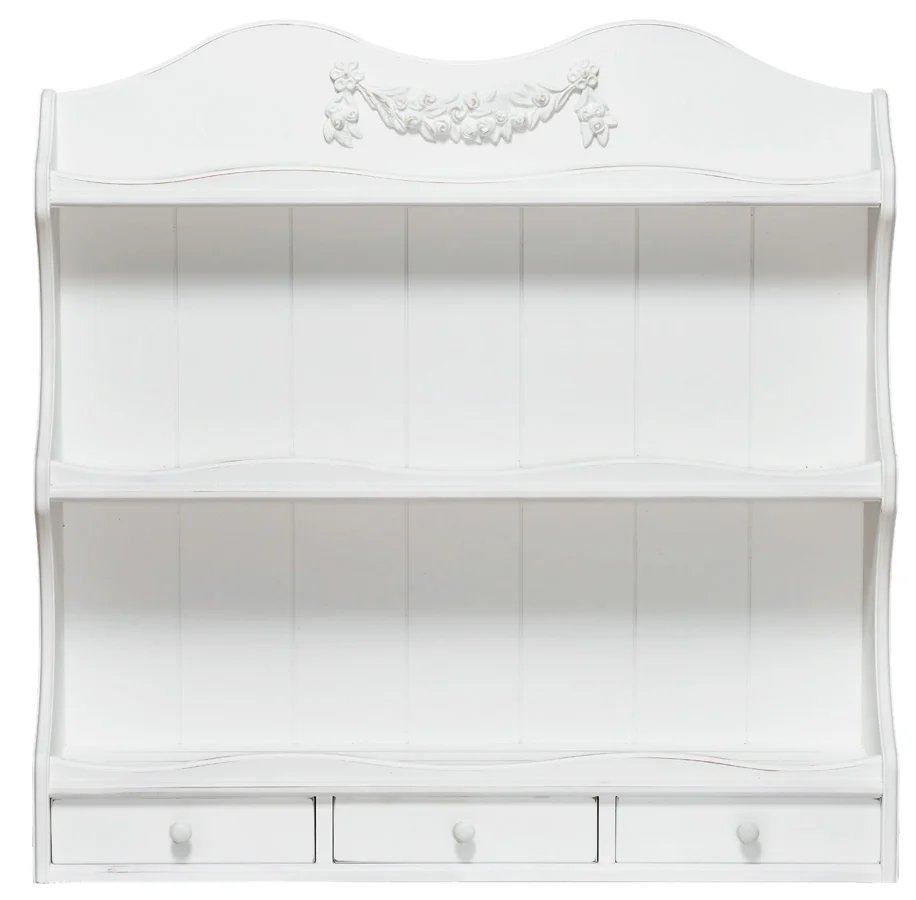 Piattaia mensola da cucina legno bianco classica cm 100x24x98h