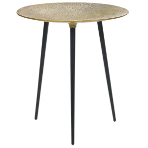 Metal Side Table Black and Gold WAIPU