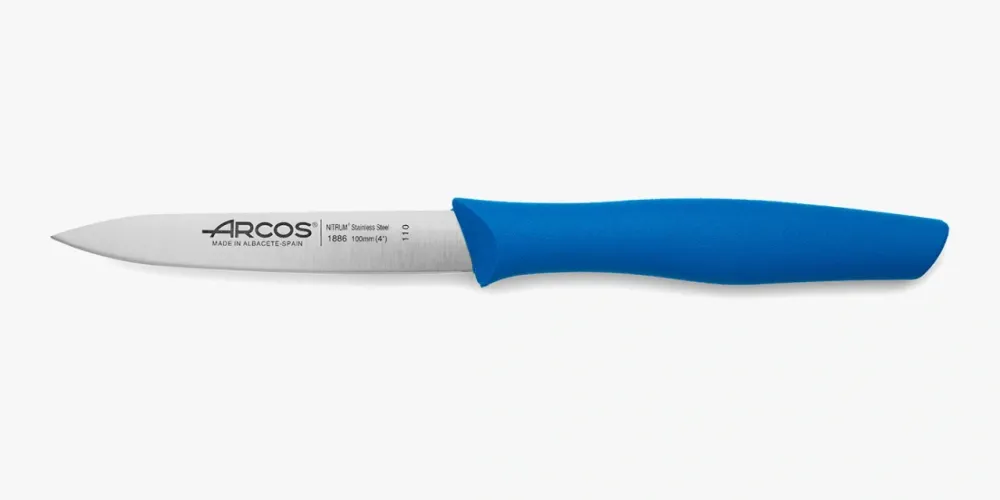 Coltello Spelucchino Colore Blu Serie Nova 100 mm con Custodia Protettiva