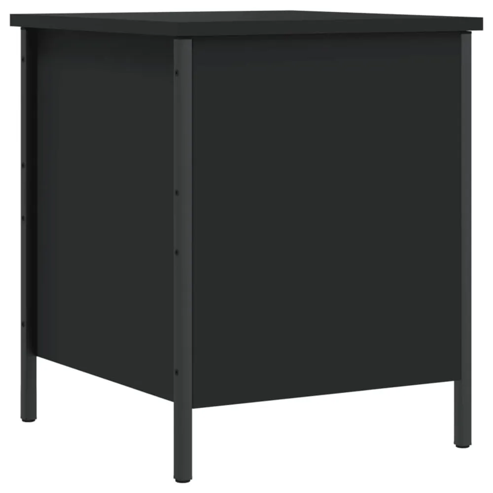 Panca Portaoggetti Nera 40x42,5x50 cm Legno Multistrato