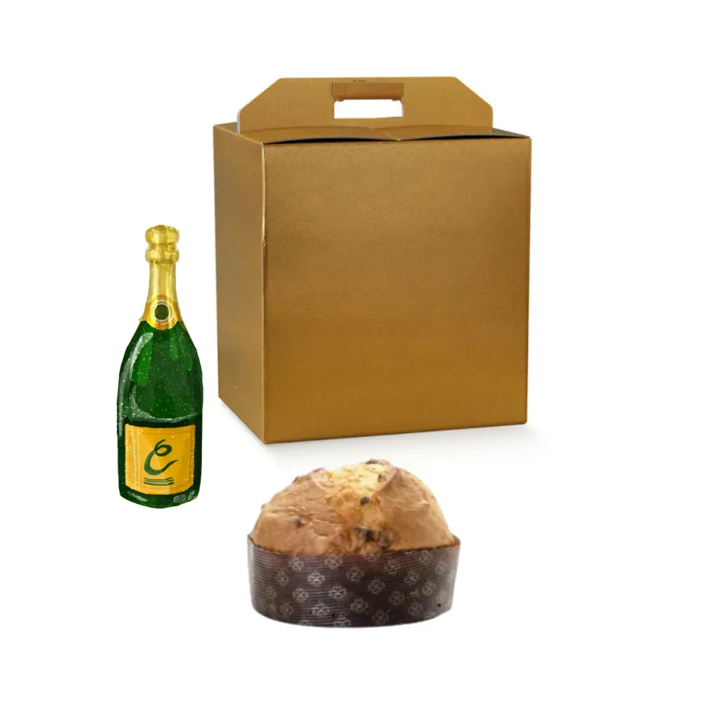 30pz Scatola panettone e bottiglia € 2,55 Cad + Iva
