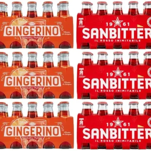 60x Confezione Prova San Bitter Rosso + Gingerino Recoaro Bevanda Analcolica Rinfrescante, Aperitivo Italiano, Bottiglia V...