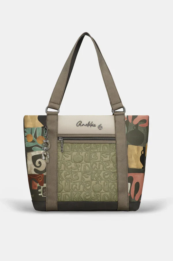 Borsa shopper donna Anekke con manici lunghi e tasca esterna