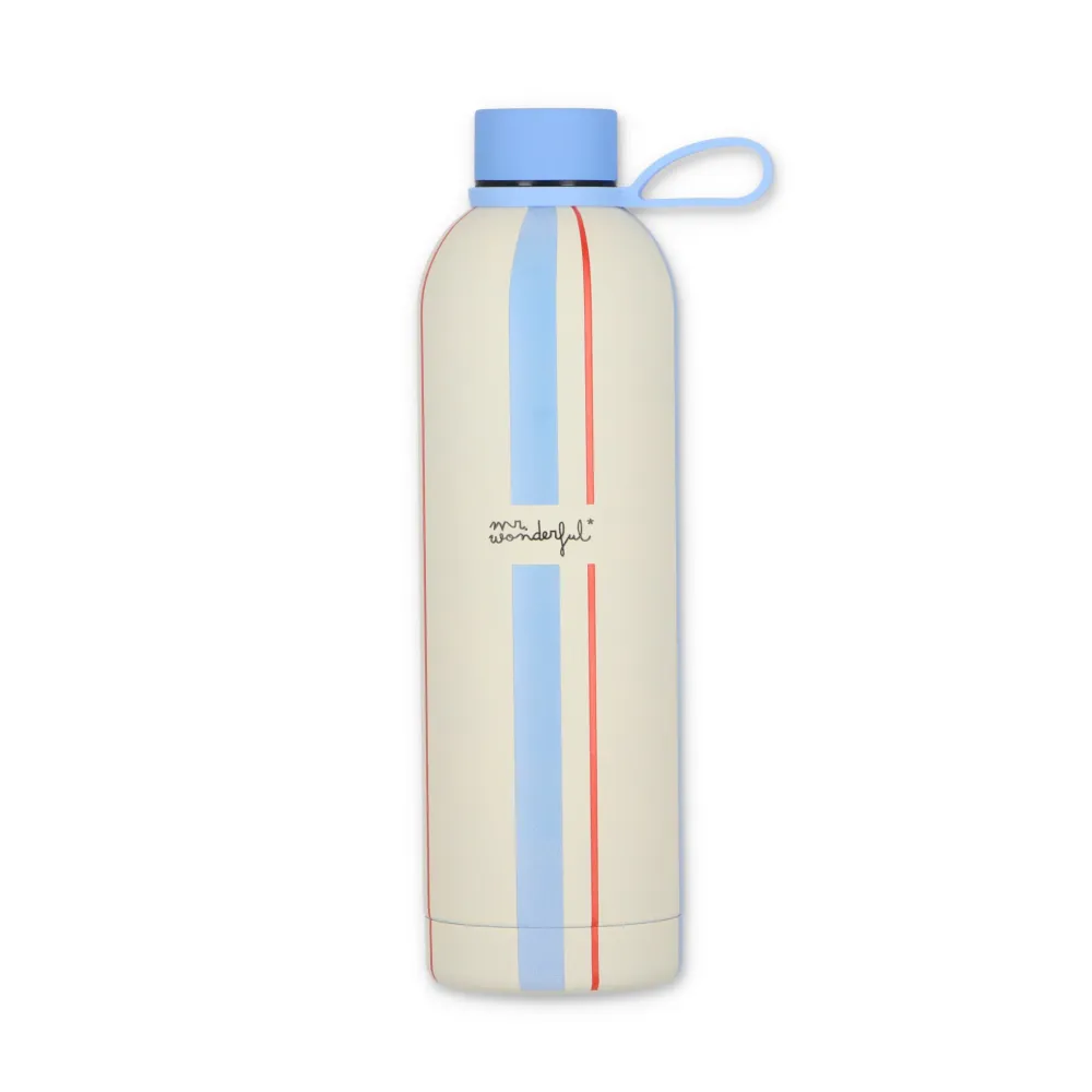 Bottiglia termica riga blu e rossa - Walking on sunshine