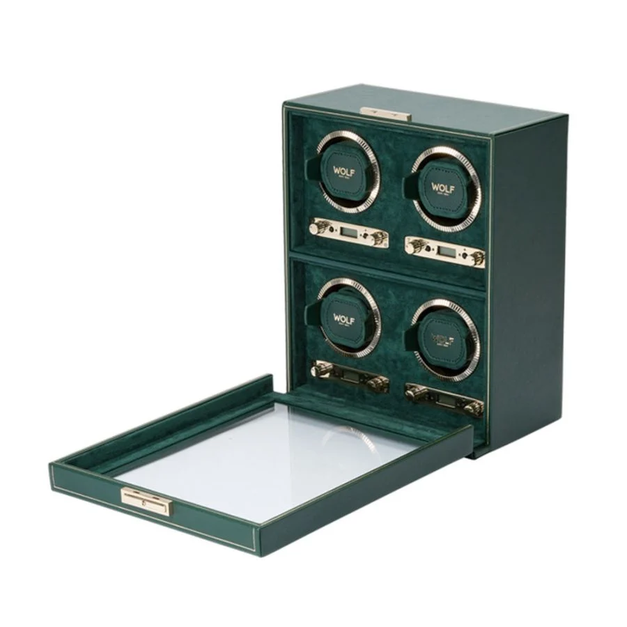 Carica orologi automatici per 4 orologi verde British Racing