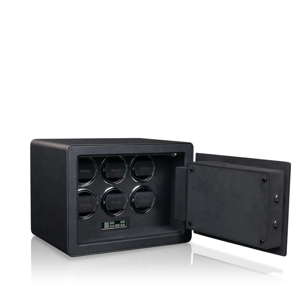 Carica Orologi Automatici - Porta Orologi Cassaforte Black Serie 6 Nero