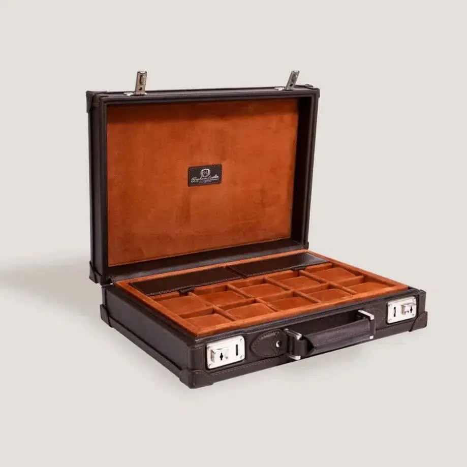 Porta Orologi - Master Safiano Marrone Scuro