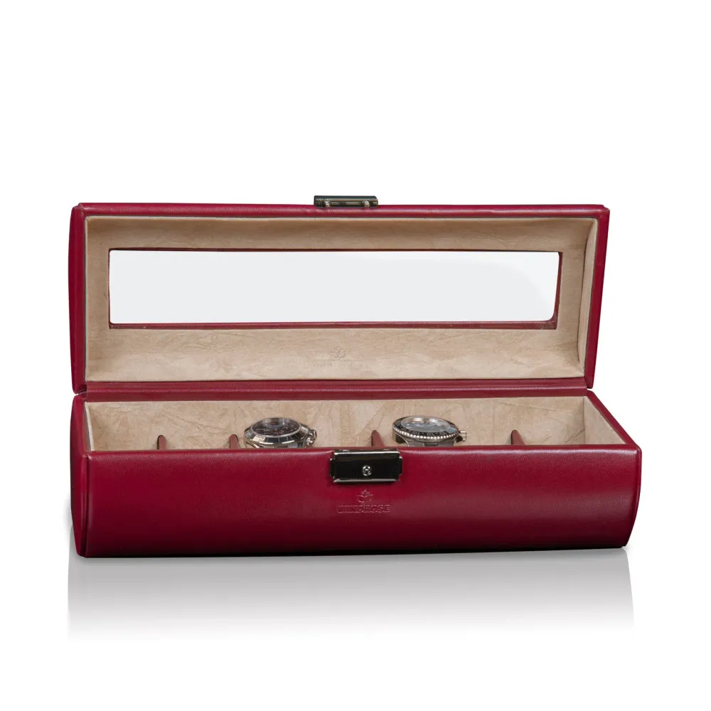 Porta Orologi - Merino 7 orologi Rosso