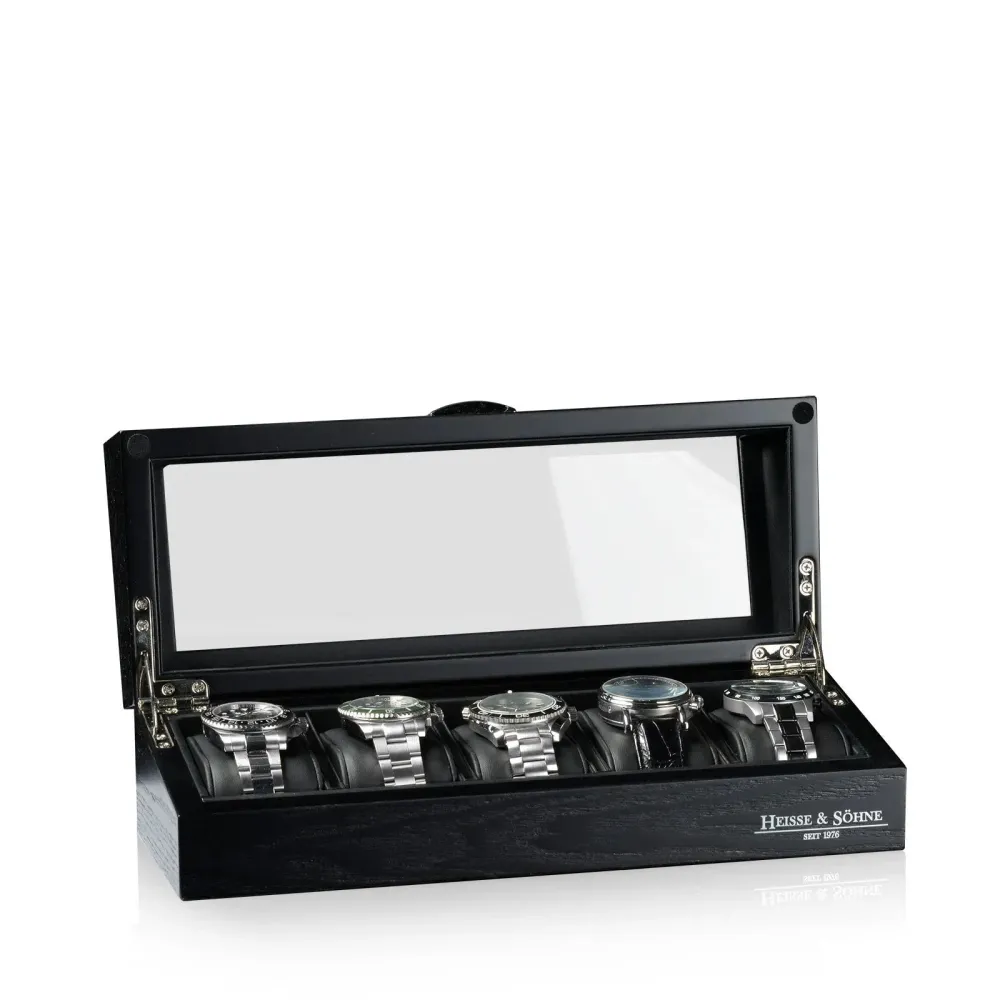 Porta Orologi - Vetrinetta Oxford 5 Orologi Nero