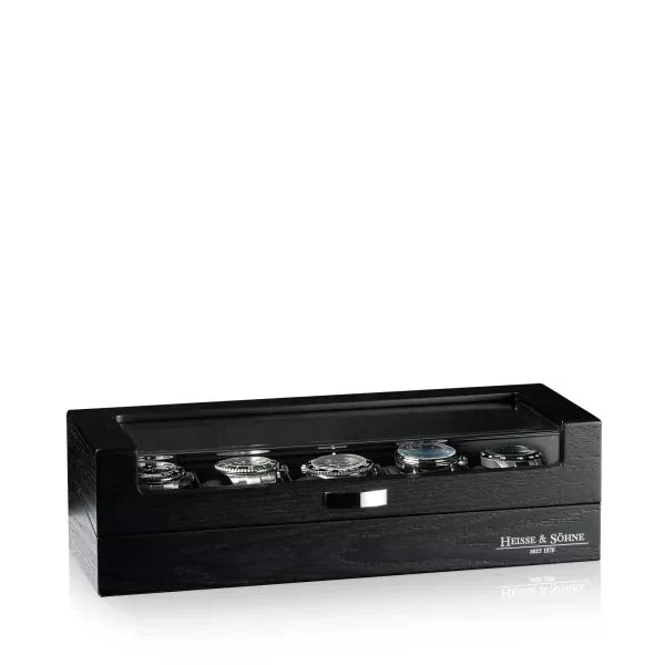 Porta Orologi - Vetrinetta Oxford 5 Orologi Nero