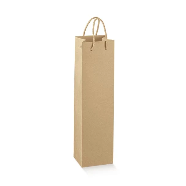 Shopper Avana con cordino per 1 bottiglia 10pz