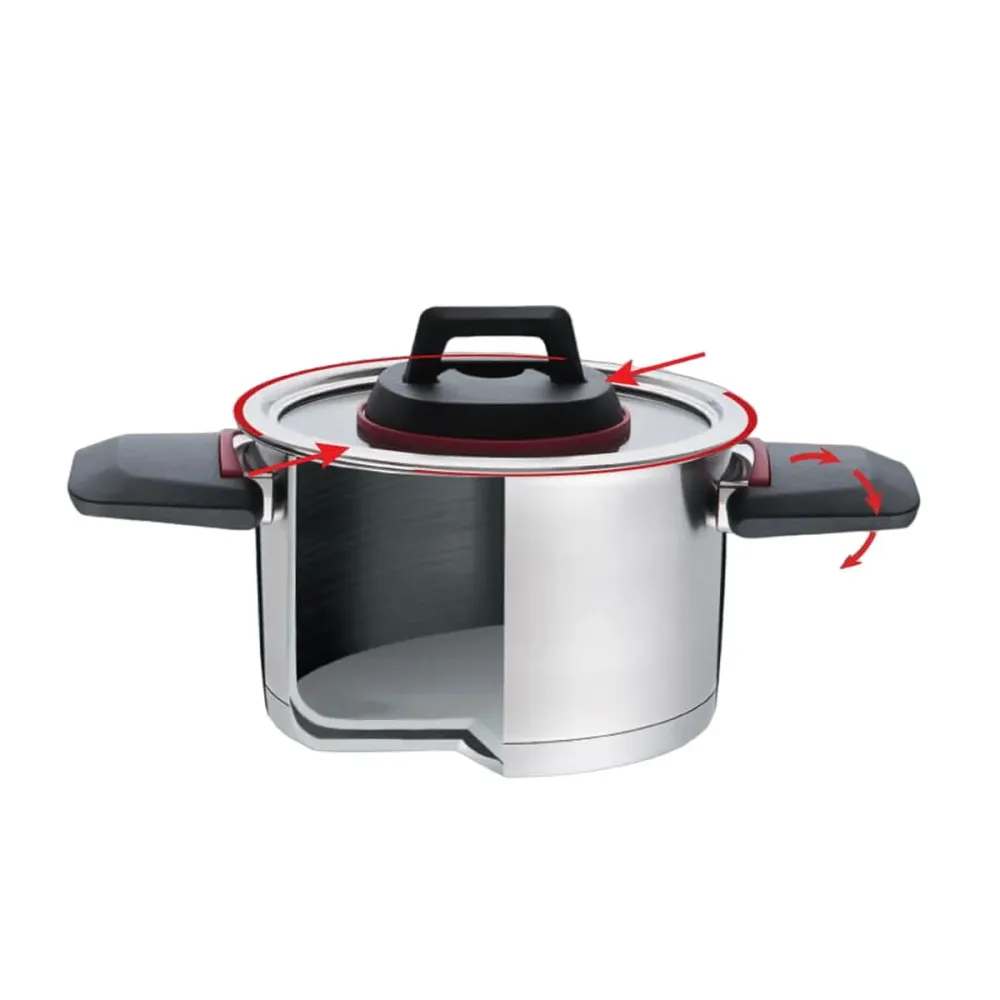 Tagliapasta Pentola con Coperchio Feel Maestro MR-3530-16 Nero Rosso Acciaio Acciaio inossidabile Plastica Ø 16 cm 1,6 L
