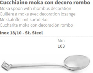 ABERT - CUCCHIAINO MOKA CON DECORO ROMBO CONFEZIONE 6 PZ.