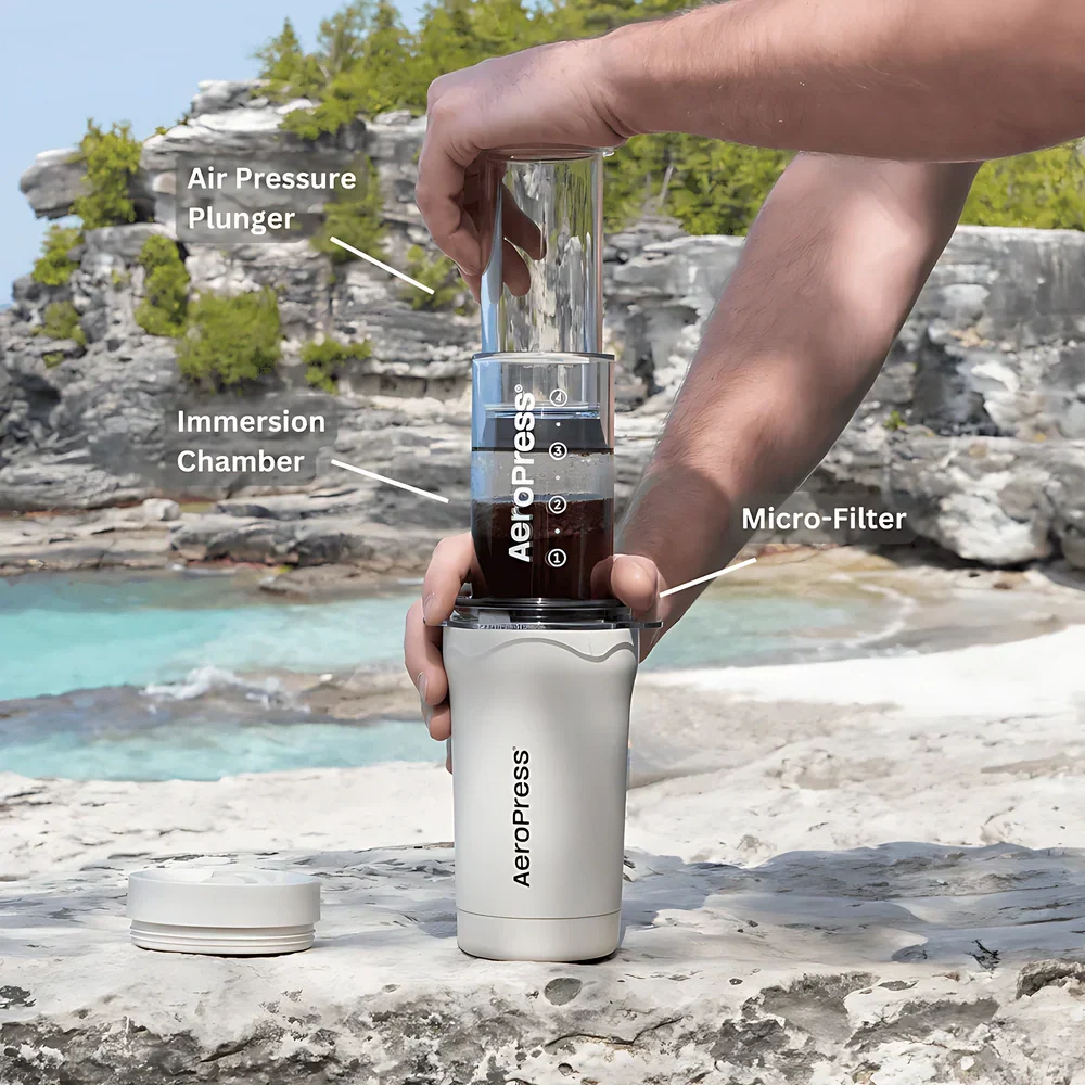 AeroPress Go Plus Creme Sistema di Viaggio