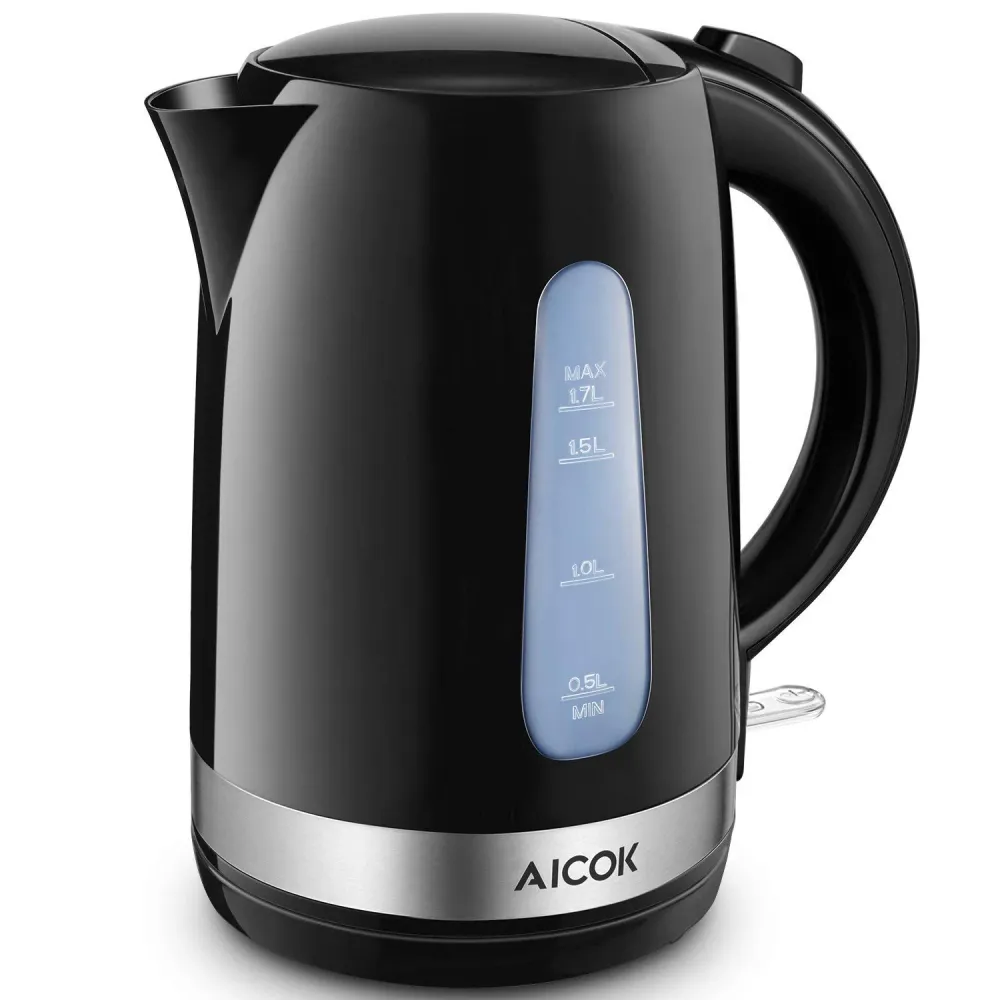Aicok Bollitore Elettrico, Acqua con Capacità di 1.7 L, Nero