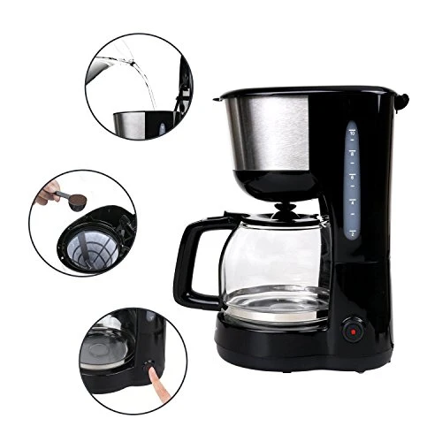 Aigostar Chocolate 30HIK - Macchina per caffe’ 10 Tazze, 30HIK, Black