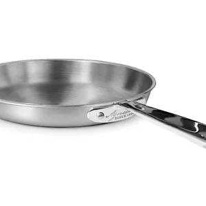 Aluinox 1907 3ply Padella Cm.28 H.5,4 Manico Inox Finitura Satinata