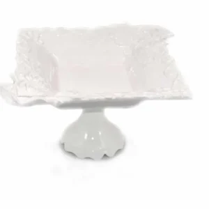 Alzatina quadrata con piede ceramica