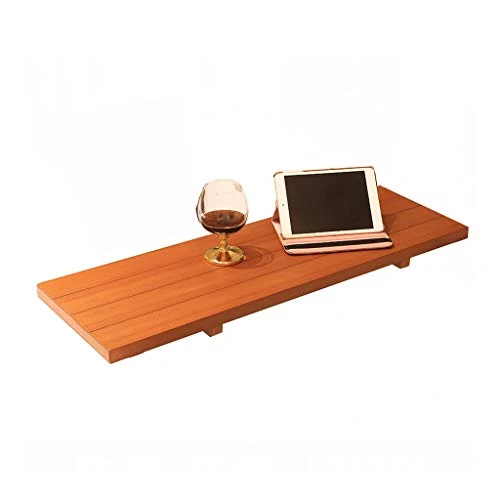 Vasca da Bagno Vassoio, Bagno Log Antiscivolo Rack Cellulare iPad Staffa Scaffale Vino Scaffale, Adatto per Vasca da Bagno...
