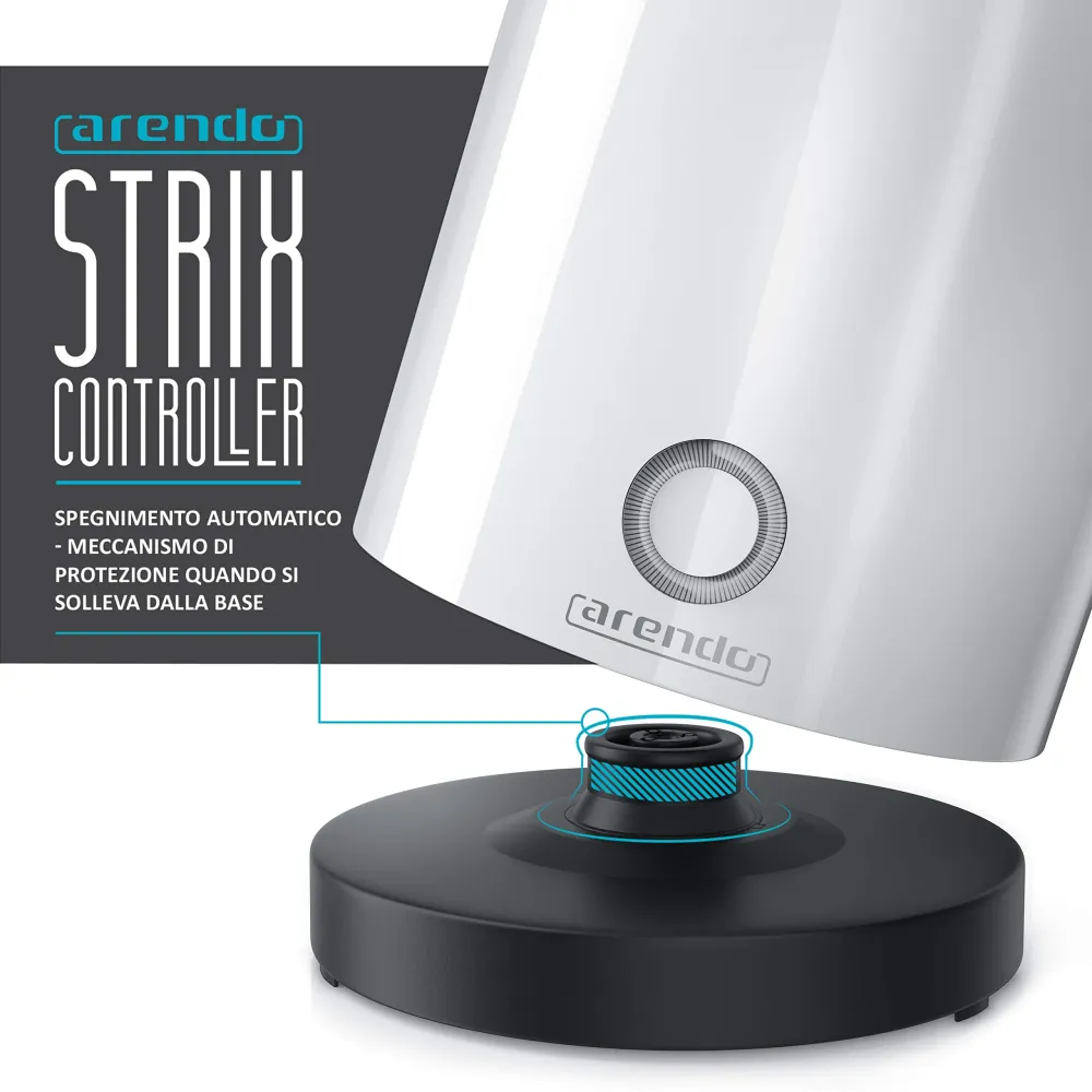 Arendo - Bollitore elettrico da mezzo litro modello Single - 1/2 Lt, Bianco