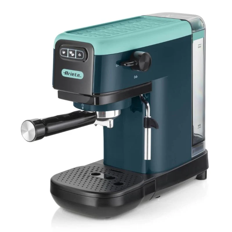 Ariete 1399 macchina da caffè espresso light aquamarine, per polvere e cialde ese, 1300 w, capacità 1,1l, 15 bar di pressi...