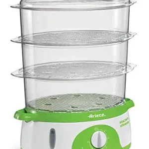 Ariete 911 Healty Steam Vaporiera Elettrica con Timer 60’, 3 Cestelli,...