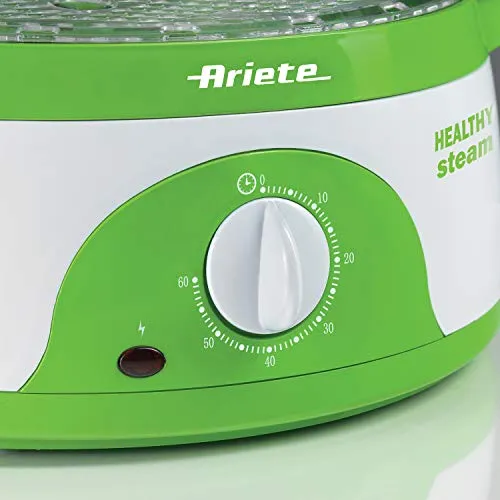 Ariete 911 Healty Steam Vaporiera Elettrica con Timer 60’, 3 Cestelli,...