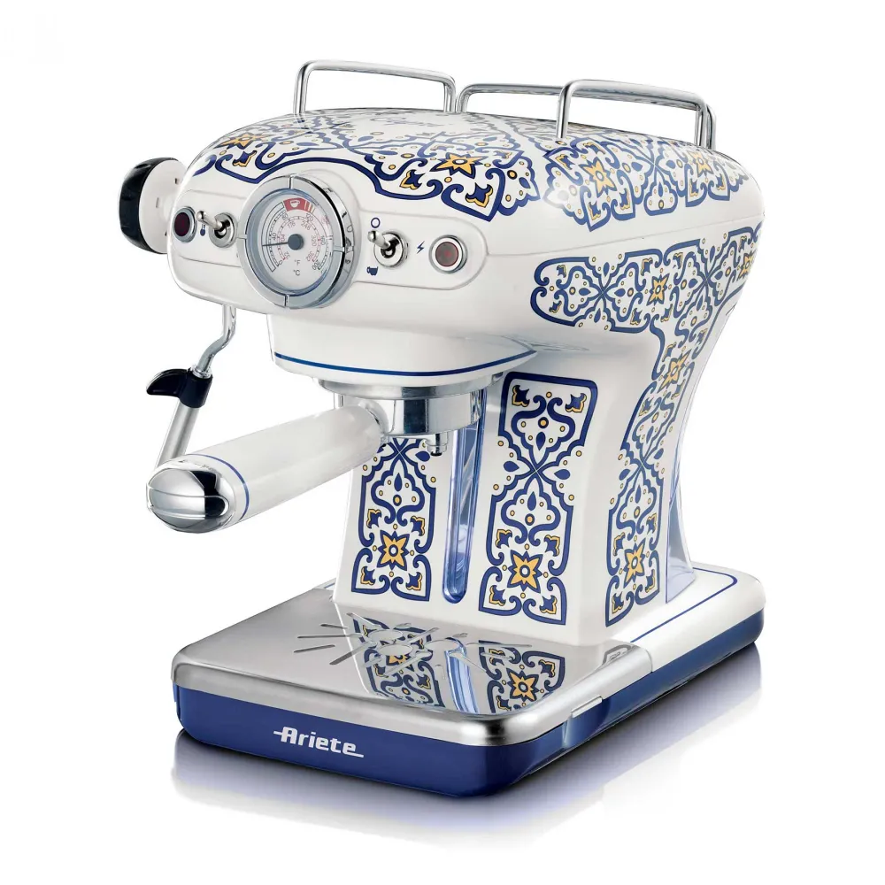 Ariete Macchina per espresso ARI-1389-CAP (portafiltro) – 15 bar, 0,9 l, ugello per schiuma di latte, blu
