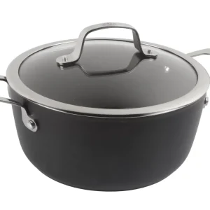 Ballarini Pentola Alluminio Antiaderente con Maniglie e Coperchio, Linea Alba, cm 24