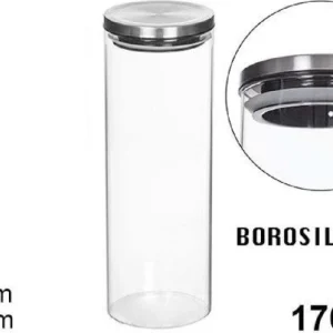 Barattolo 1700ml Sottovuoto Alimenti Vetro Trasparente Cereali Snack Cucina