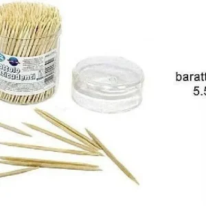 Barattolo Da 450 Pezzi Stuzzicadenti Legno Doppia Punta Cucina Denti