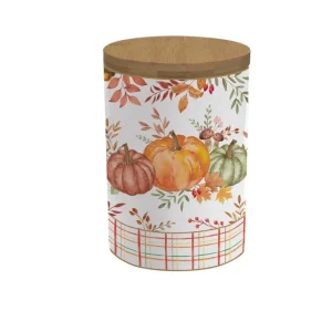 Barattolo porcellana con tappo legno. Capacità 1kg. Linea Harvest di Easy Life