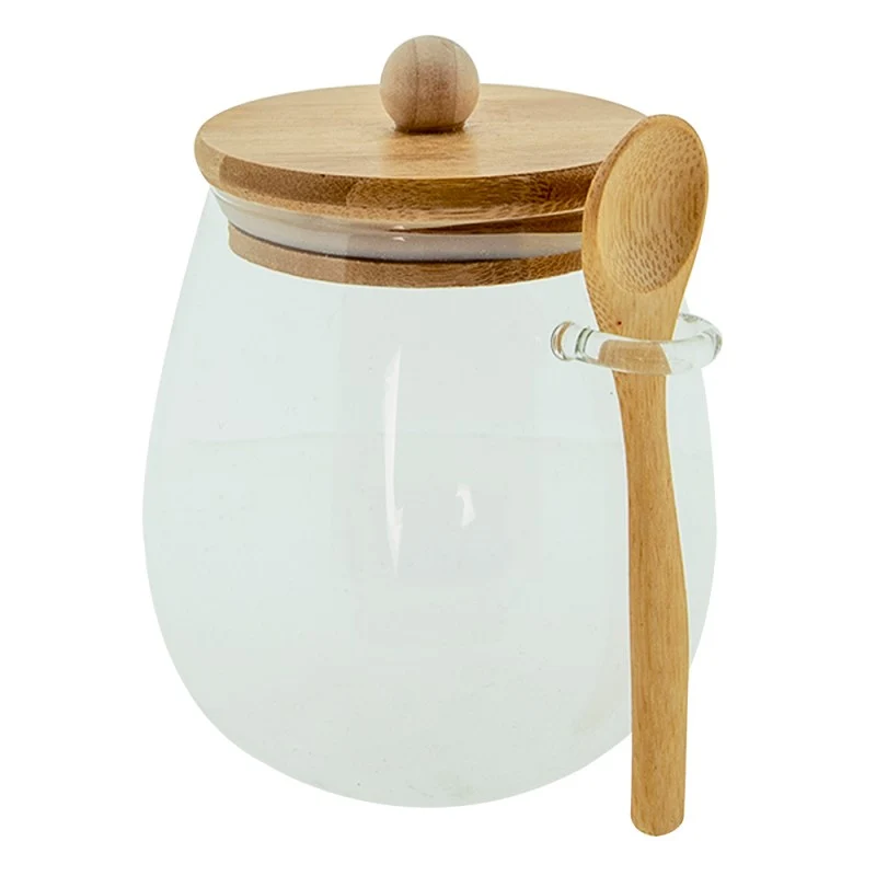 Barattolo vetro con cucchiaio legno - Eff